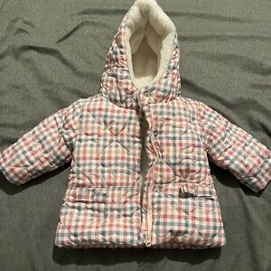 Plaid Hooded Puffer Jacket